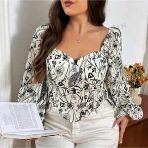 SHEIN Prive Plus Crop Blouse